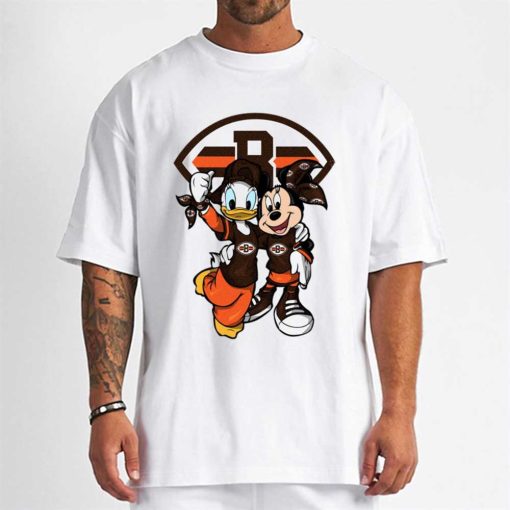 T Shirt Men DSBN118 Minnie And Daisy Duck Fans Cleveland Browns T Shirt