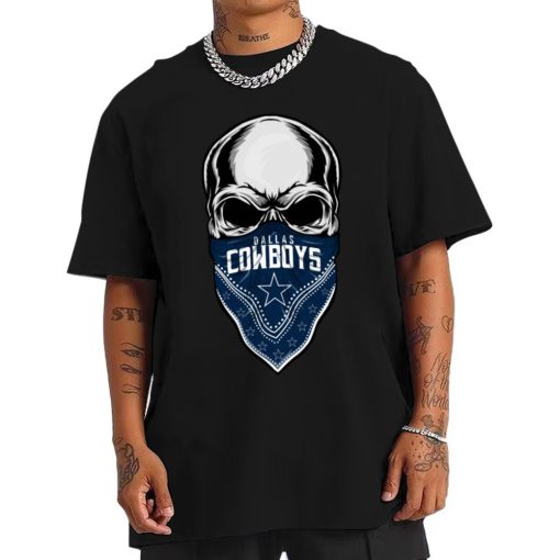 T Shirt Men DSBN129 Skull Wear Bandana Dallas Cowboys T Shirt