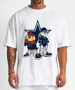 T Shirt Men DSBN138 Looney Tunes Bugs And Taz Dallas Cowboys T Shirt