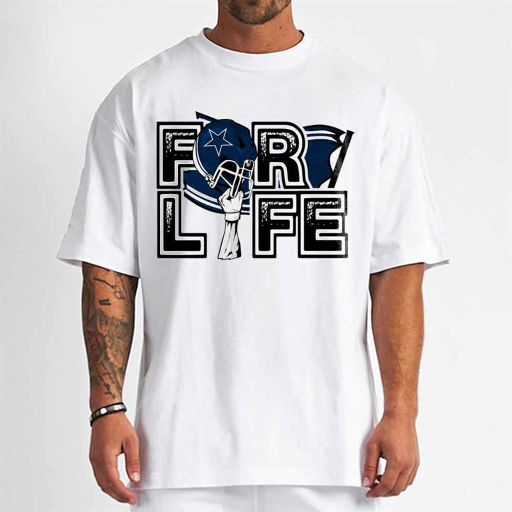For Life Helmet Flag Dallas Cowboys T-Shirt
