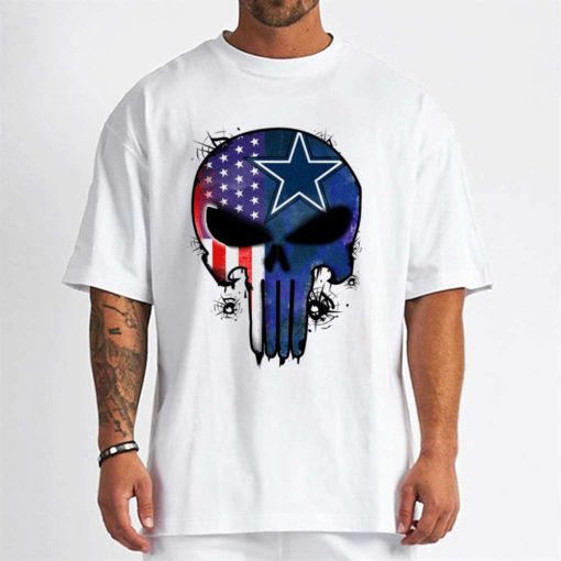 T Shirt Men DSBN144 Punisher Skull Dallas Cowboys T Shirt