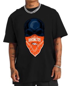 T Shirt Men DSBN145 Skull Wear Bandana Denver Broncos T Shirt