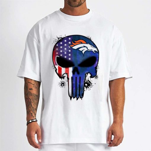 T Shirt Men DSBN158 Punisher Skull Denver Broncos T Shirt