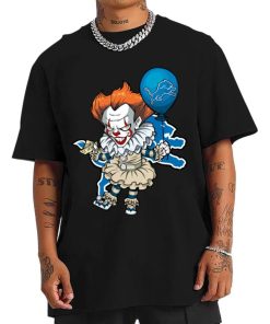 T Shirt Men DSBN164 It Clown Pennywise Detroit Lions T Shirt