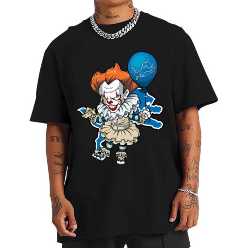 T Shirt Men DSBN164 It Clown Pennywise Detroit Lions T Shirt