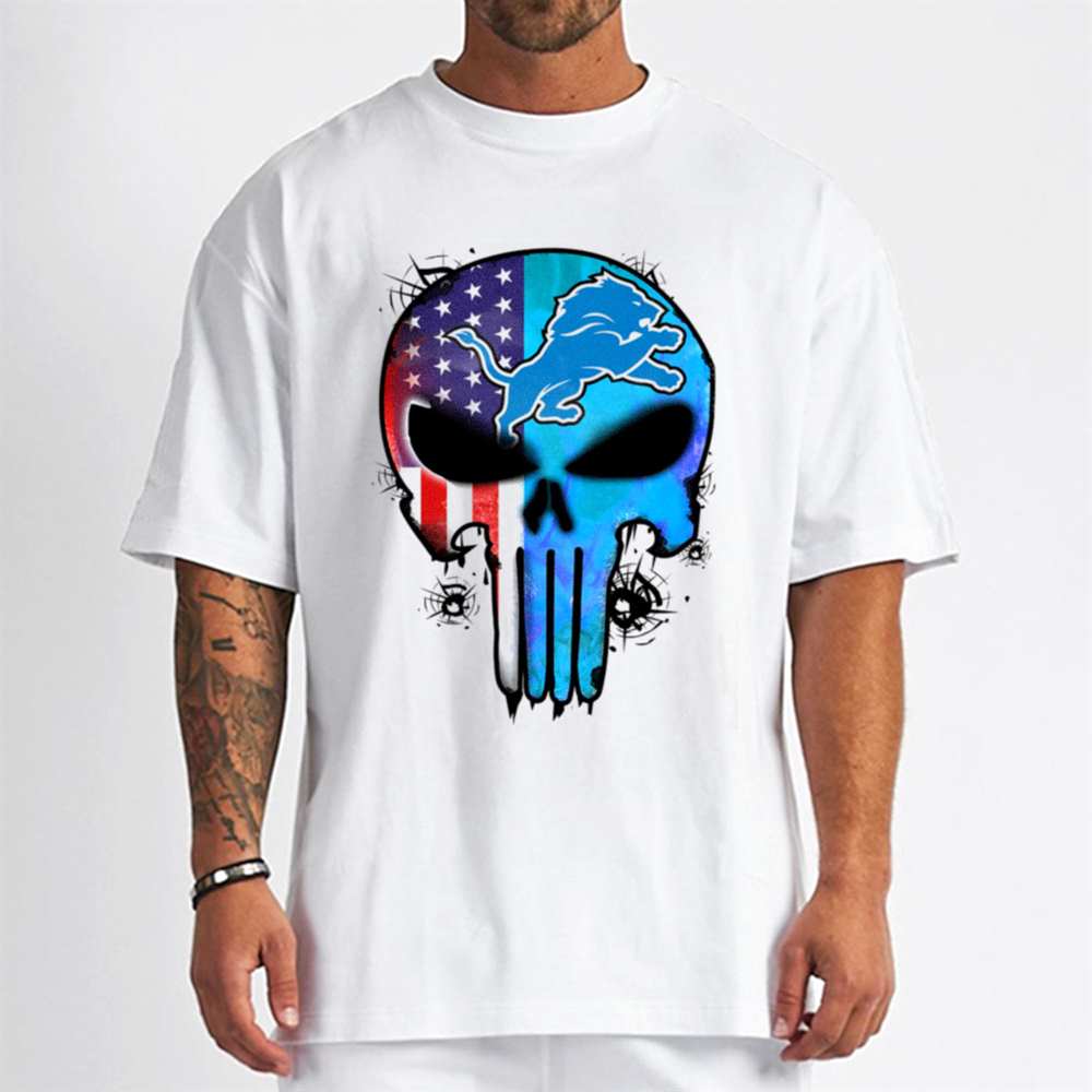 Punisher Skull Detroit Lions T-Shirt