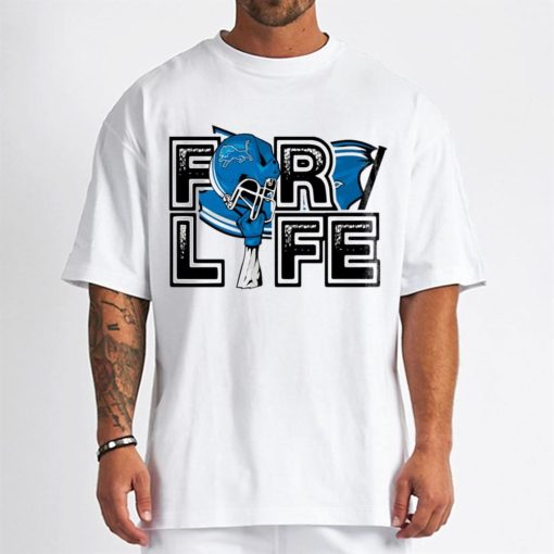 T Shirt Men DSBN169 For Life Helmet Flag Detroit Lions T Shirt