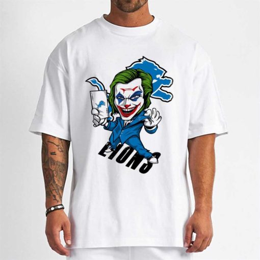 T Shirt Men DSBN174 Joker Smile Detroit Lions T Shirt