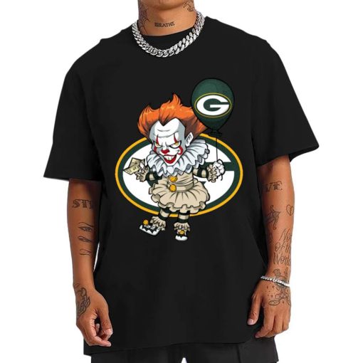 T Shirt Men DSBN180 It Clown Pennywise Green Bay Packers T Shirt