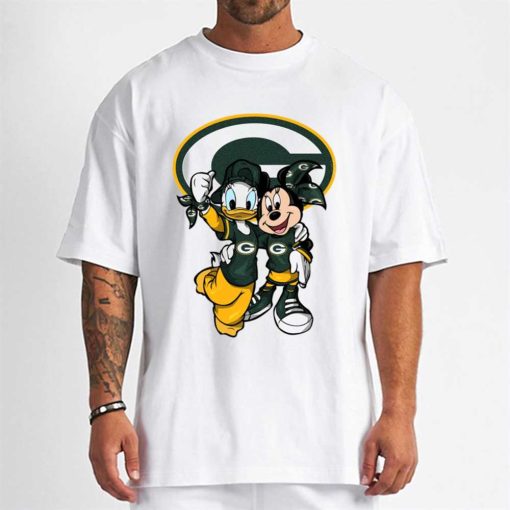 T Shirt Men DSBN185 Minnie And Daisy Duck Fans Green Bay Packers T Shirt