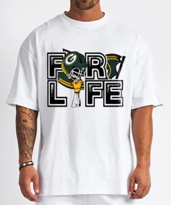 T Shirt Men DSBN191 For Life Helmet Flag Green Bay Packers T Shirt