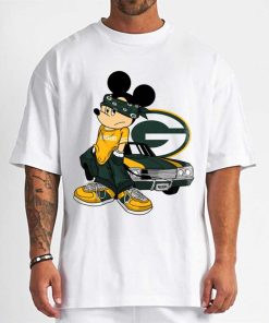 T Shirt Men DSBN192 Mickey Gangster And Car Green Bay Packers T Shirt