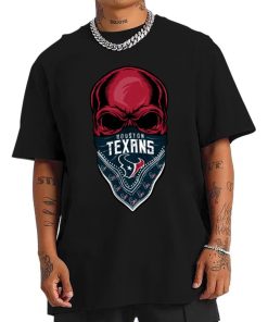T Shirt Men DSBN194 Skull Wear Bandana Houston Texans T Shirt