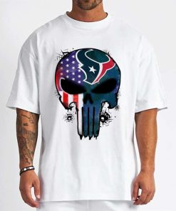 T Shirt Men DSBN200 Punisher Skull Houston Texans T Shirt