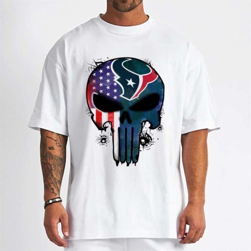 T Shirt Men DSBN200 Punisher Skull Houston Texans T Shirt
