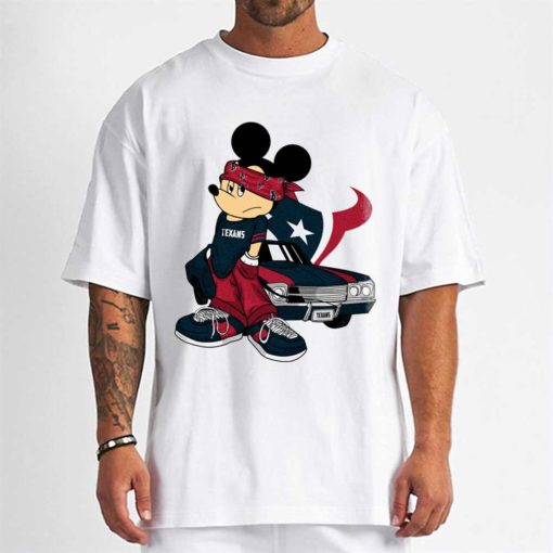 T Shirt Men DSBN208 Mickey Gangster And Car Houston Texans T Shirt