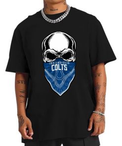 T Shirt Men DSBN209 Skull Wear Bandana Indianapolis Colts T Shirt 1