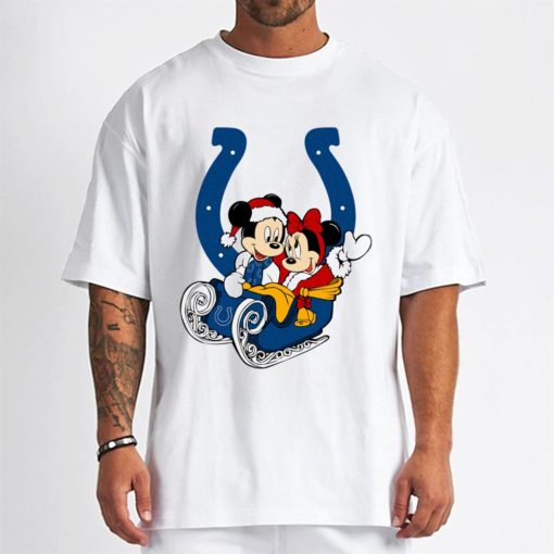 T Shirt Men DSBN212 Mickey Minnie Santa Ride Sleigh Christmas Indianapolis Colts T Shirt