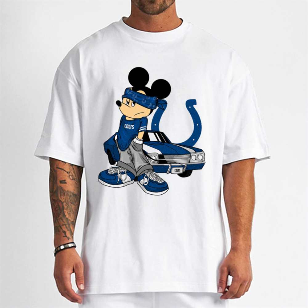 Mickey Gangster And Car Indianapolis Colts T-Shirt