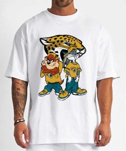 T Shirt Men DSBN227 Looney Tunes Bugs And Taz Jacksonville Jaguars T Shirt