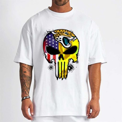 T Shirt Men DSBN231 Punisher Skull Jacksonville Jaguars T Shirt