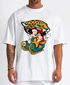 T Shirt Men DSBN234 Mickey Minnie Santa Ride Sleigh Christmas Jacksonville Jaguars T Shirt