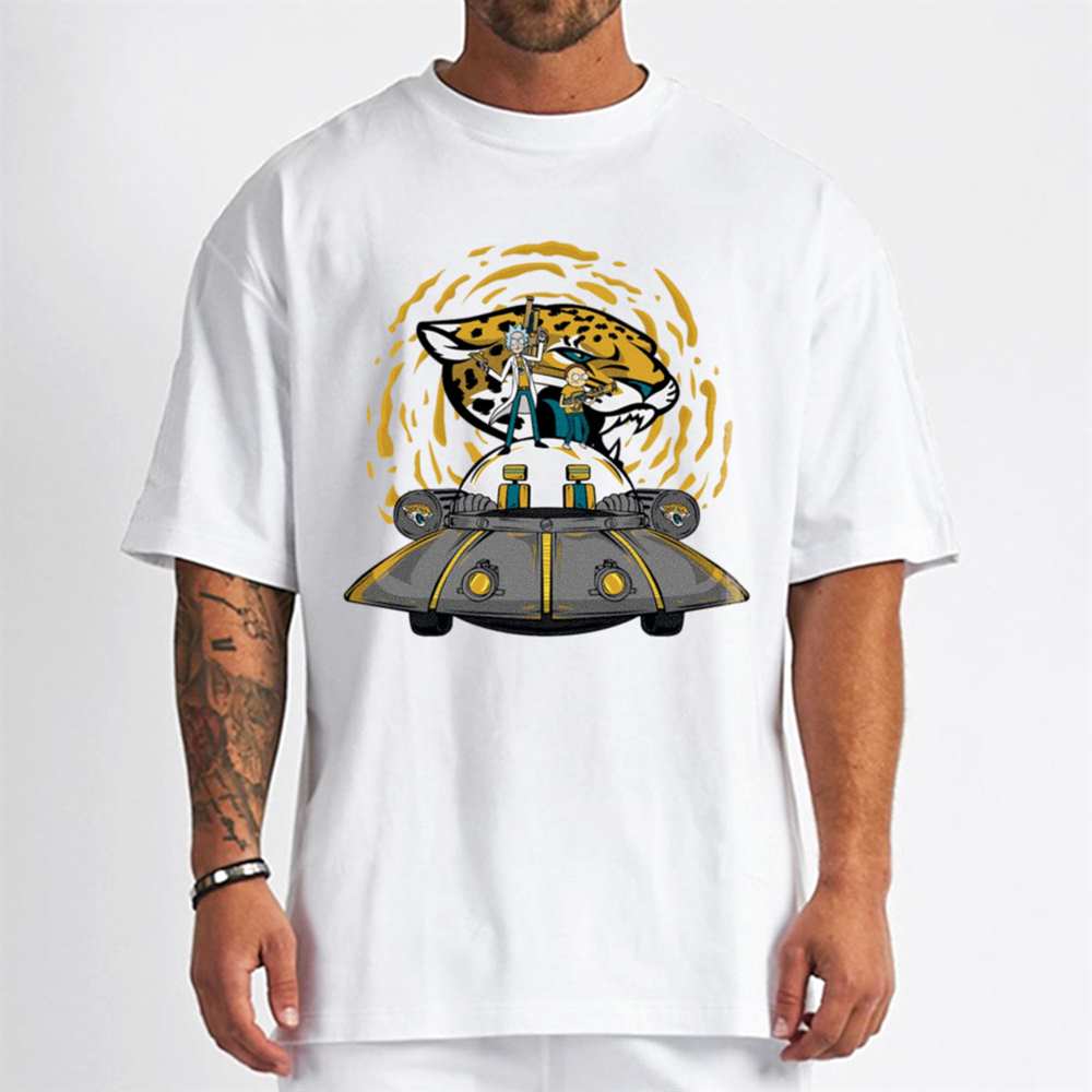 Rick Morty In Spaceship Jacksonville Jaguars T-Shirt