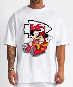 T Shirt Men DSBN242 Mickey Minnie Santa Ride Sleigh Christmas Kansas City Chiefs T Shirt