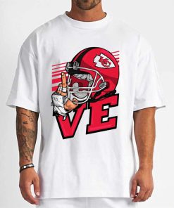 T Shirt Men DSBN252 Love Sign Kansas City Chiefs T Shirt