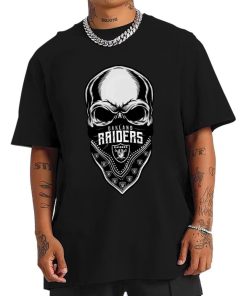 T Shirt Men DSBN257 Skull Wear Bandana Las Vegas Raiders T Shirt