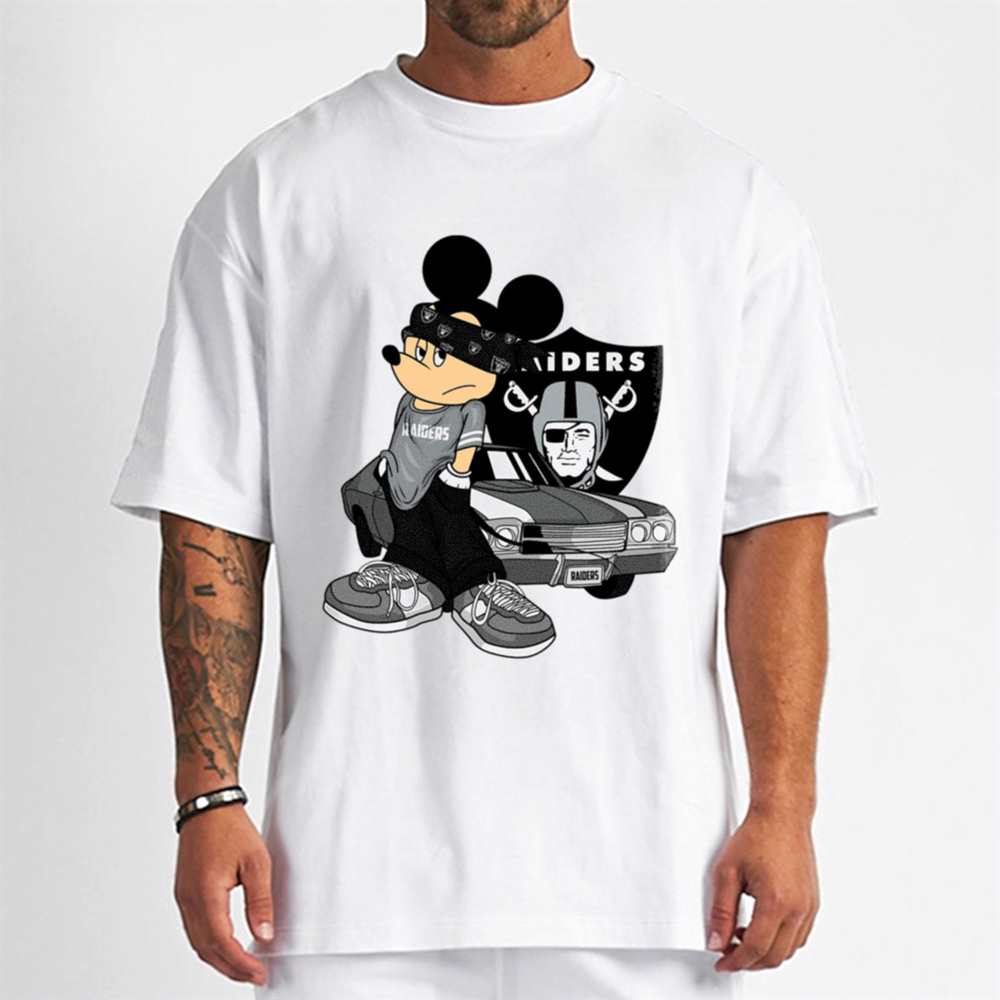 Mickey Gangster And Car Las Vegas Raiders T-Shirt