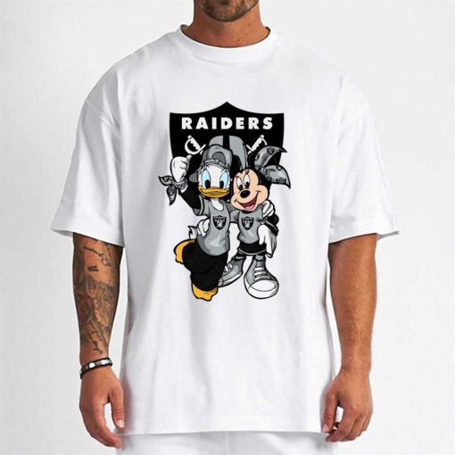 T Shirt Men DSBN260 Minnie And Daisy Duck Fans Las Vegas Raiders T Shirt