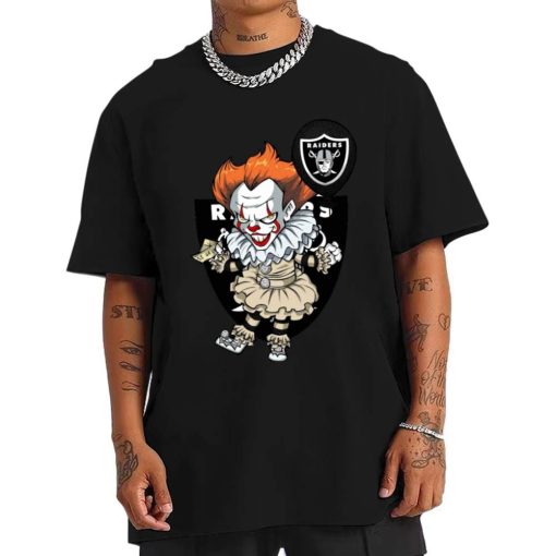 T Shirt Men DSBN266 It Clown Pennywise Las Vegas Raiders T Shirt