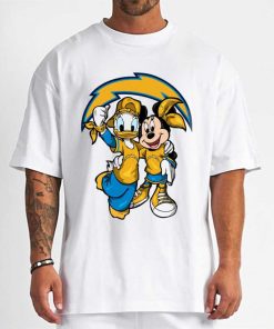 T Shirt Men DSBN278 Minnie And Daisy Duck Fans Los Angeles Chargers T Shirt