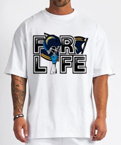 T Shirt Men DSBN280 For Life Helmet Flag Los Angeles Chargers T Shirt