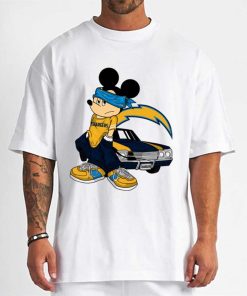 T Shirt Men DSBN285 Mickey Gangster And Car Los Angeles Chargers T Shirt