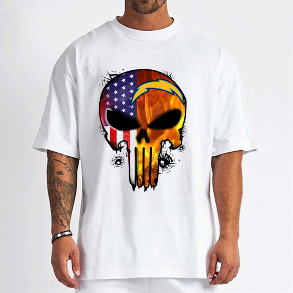 Punisher Skull Los Angeles Chargers T-Shirt