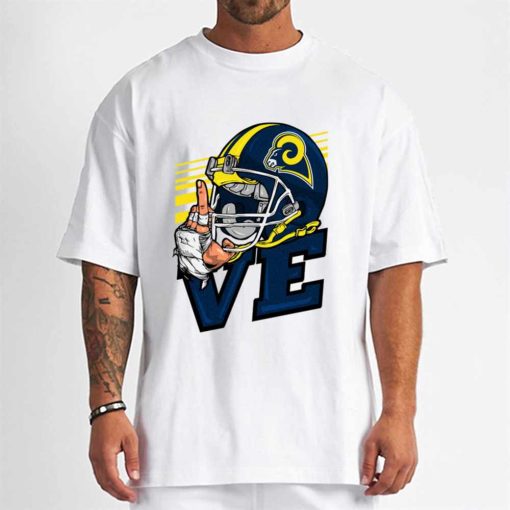 T Shirt Men DSBN294 Love Sign Los Angeles Rams T Shirt