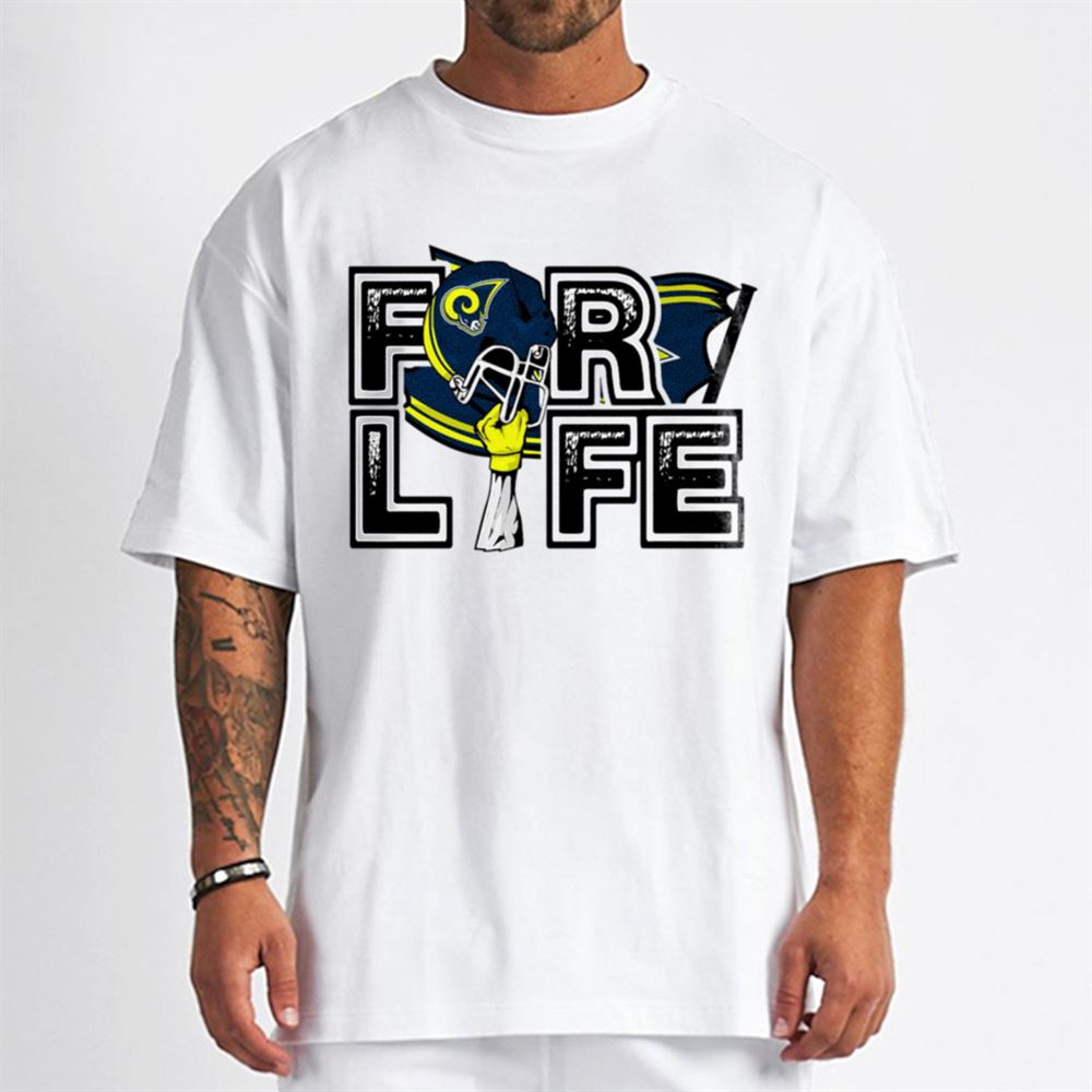 For Life Helmet Flag Los Angeles Rams T-Shirt