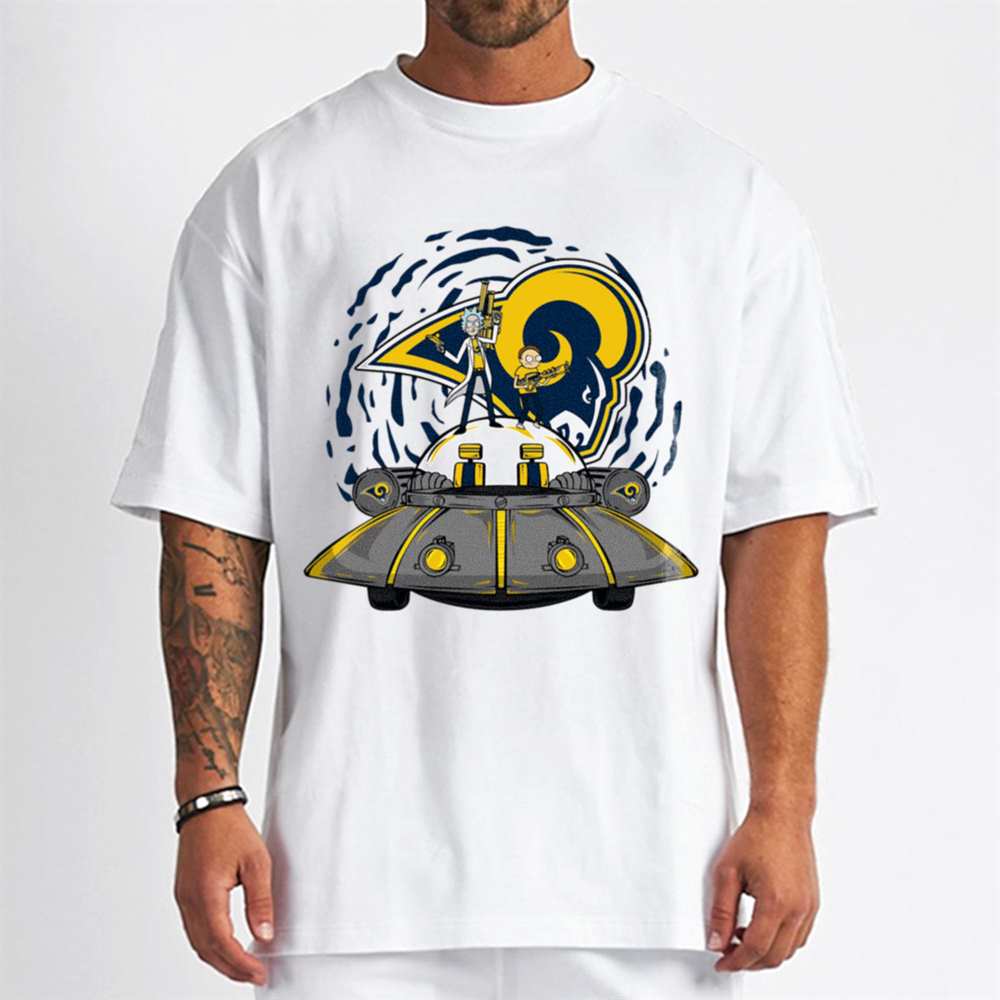 Rick Morty In Spaceship Los Angeles Rams T-Shirt