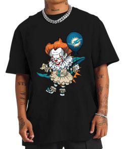 T Shirt Men DSBN307 It Clown Pennywise Miami Dolphins T Shirt