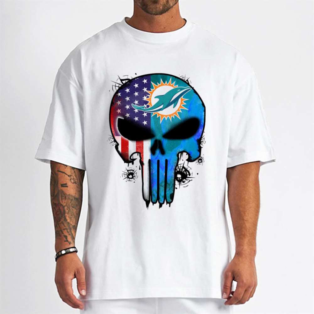 Punisher Skull Miami Dolphins T-Shirt