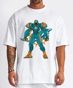 T Shirt Men DSBN318 Transformer Robot Miami Dolphins T Shirt