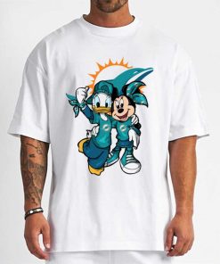 T Shirt Men DSBN319 Minnie And Daisy Duck Fans Miami Dolphins T Shirt