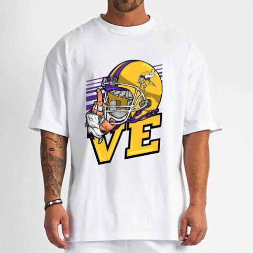 T Shirt Men DSBN326 Love Sign Minnesota Vikings T Shirt