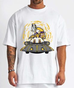 T Shirt Men DSBN329 Rick Morty In Spaceship Minnesota Vikings T Shirt