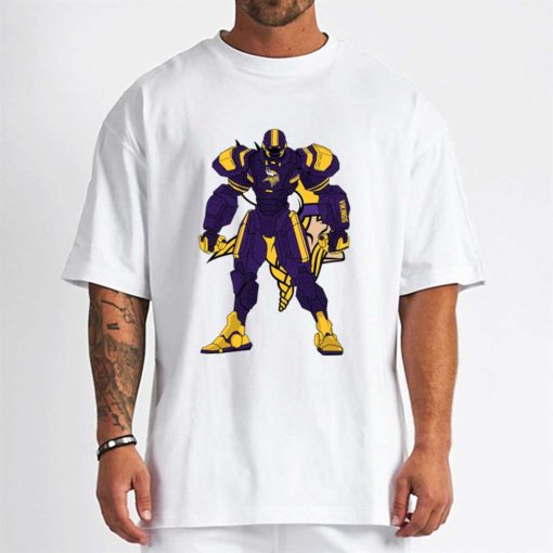 T Shirt Men DSBN330 Transformer Robot Minnesota Vikings T Shirt