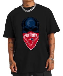 T Shirt Men DSBN337 Skull Wear Bandana New England Patriots T Shirt