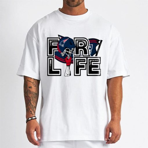 T Shirt Men DSBN338 For Life Helmet Flag New England Patriots T Shirt
