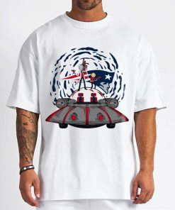T Shirt Men DSBN343 Rick Morty In Spaceship New England Patriots T Shirt